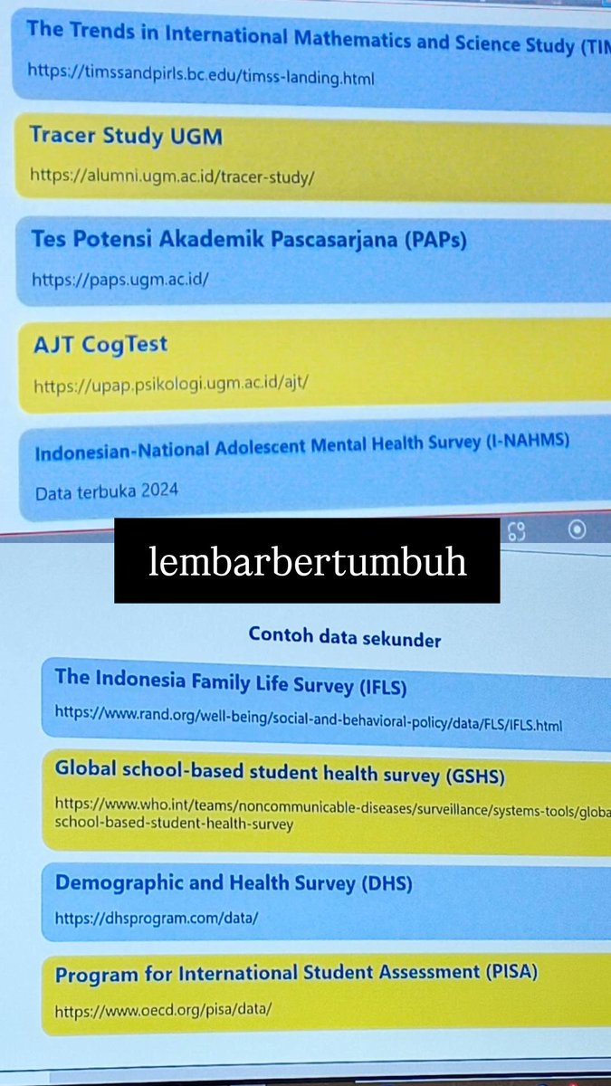 lmbarbertumbuh's tweet image. Seminar hari ini: pemanfaatan data sekunder 🔥 #secondarydata #datasekunder #ifls