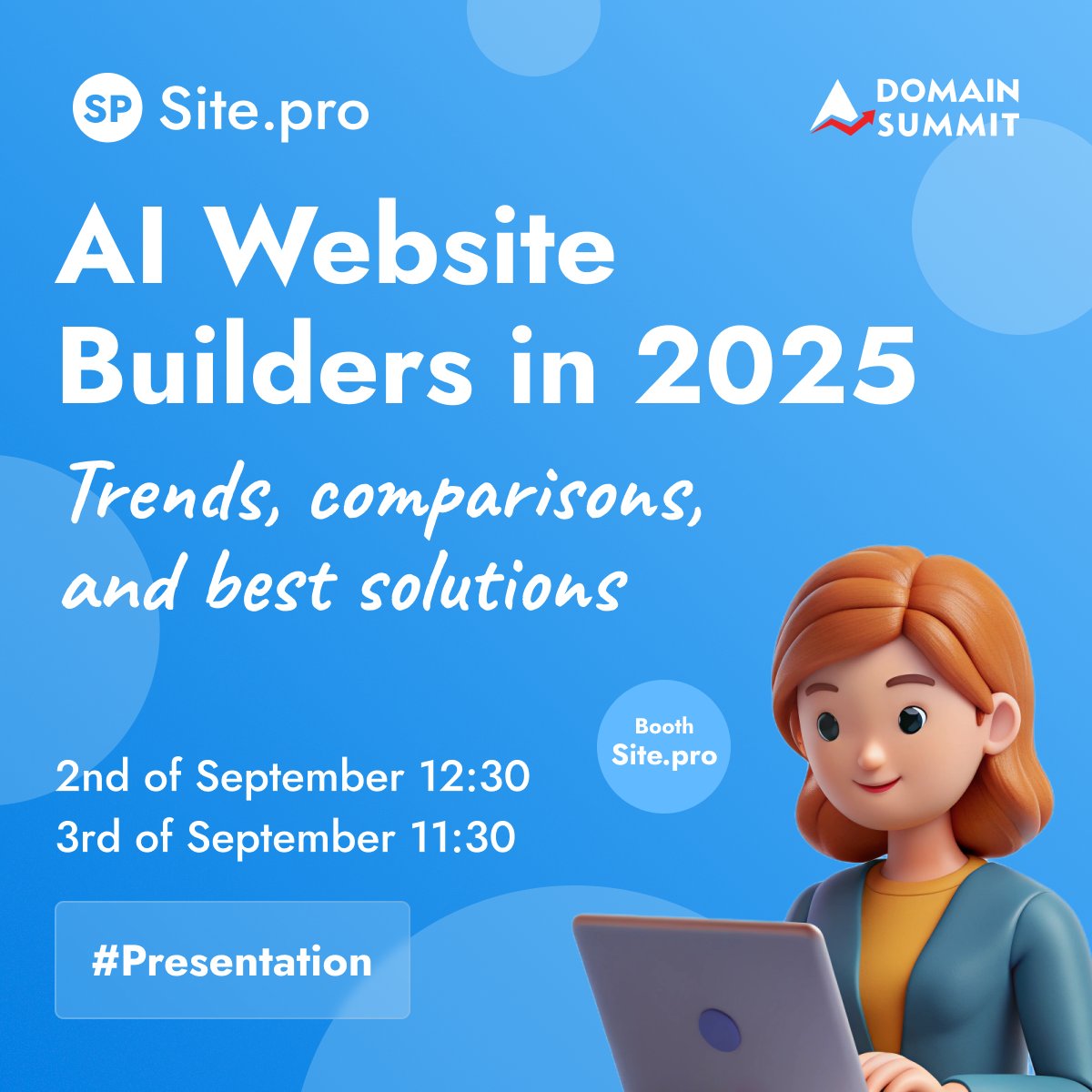 domainsummitcom's tweet image. AI Website Builders in 2025: Trends, Comparison, and Best Solutions

Join Tania from Site.pro at Domain Summit for an exclusive presentation on AI Website Builders in 2025 — uncover the latest trends, comparisons, and best solutions to stay ahead of the curve.

📍…