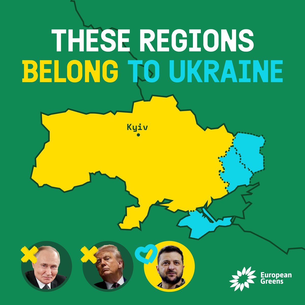 No Ukrainian land to Russia.

Donetsk is Ukraine, Luhansk is Ukraine, Crimea is Ukraine.

The EU must continue to support Ukraine against Russia and Putin’s ruthless campaign.
We will not bow down to the Russian threat.

Ukraine’s security is Europe’s security.