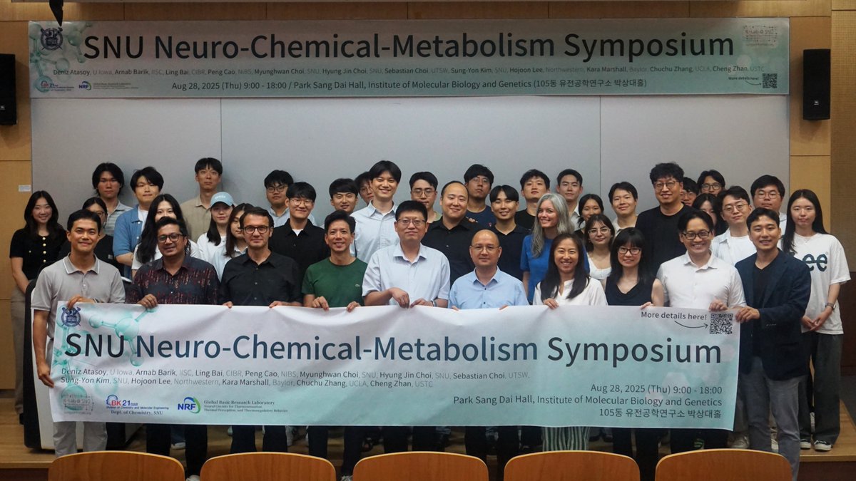syk_net's tweet image. A fantastic day at the SNU Neuro-Chemical-Metabolism Symposium!🧠
Brilliant talks on body–brain communication, metabolism &amp;amp; circuits—thanks to our speakers, students &amp;amp; colleagues for making it a success!
#Neuroscience #Metabolism #BrainBody