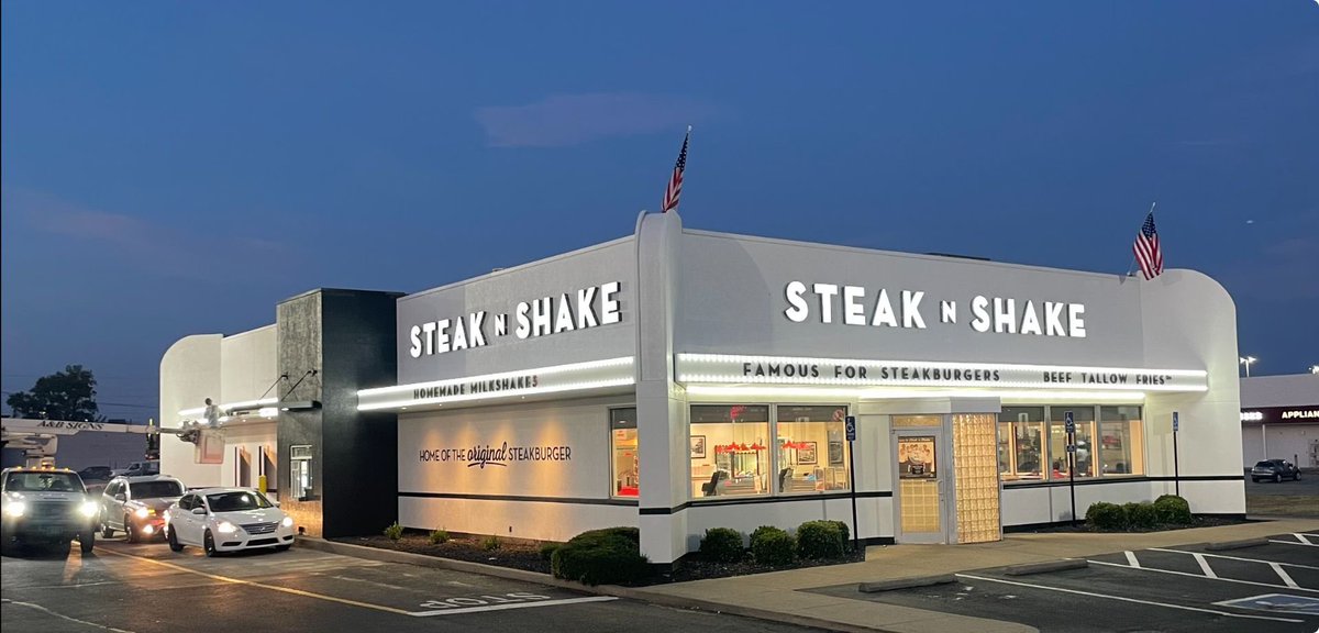 Our newly remodeled  Steak n Shake leans hard into nostalgia.  Funded by beef tallow and bitcoin 🇺🇸