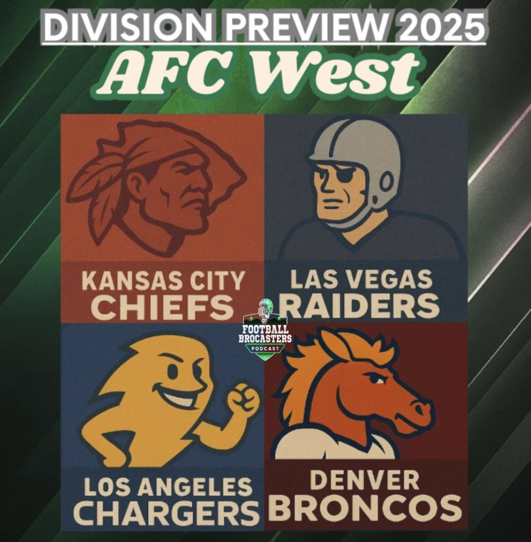 Football BroCasters (@ff_brocasters) on Twitter photo Die letzte Division-Preview 🚨
Mit <a href="/WanjaMueller/">Wanja Müller</a> schauen wir auf die AFC West. 
- Chiefs: SB Niederlage nur ein Ausrutscher? 🤷♂️
- Raiders: Pete Carroll ist zurück 🎰
- Chargers: Harbaugh Ball 🏋️
- Broncos: Bo oder Nix 🙅♂️
Links in Kommentaren ⬇️ Die letzte Division-Preview 🚨
Mit <a href="/WanjaMueller/">Wanja Müller</a> schauen wir auf die AFC West. 
- Chiefs: SB Niederlage nur ein Ausrutscher? 🤷♂️
- Raiders: Pete Carroll ist zurück 🎰
- Chargers: Harbaugh Ball 🏋️
- Broncos: Bo oder Nix 🙅♂️
Links in Kommentaren ⬇️