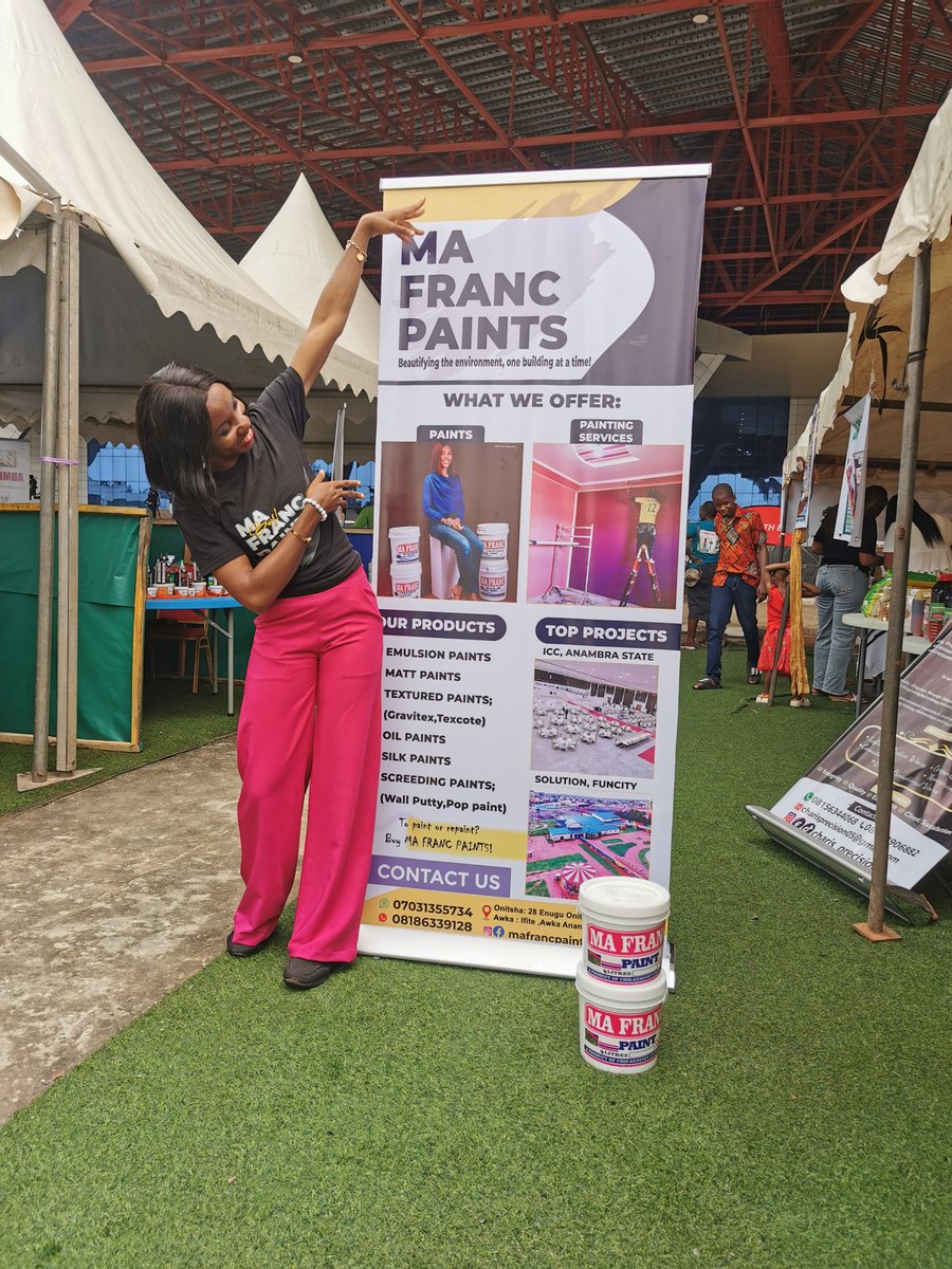 ChineekolClothn's tweet image. Spotlighting @MaFrancPaints today as the GO-TO Paint Need services.
Ma Franc Paints provides high-quality house paints and also offers painting services.
Check the stand 👇 and see their paint services.
Contact @MaFrancPaints today to give your house a befitting look.