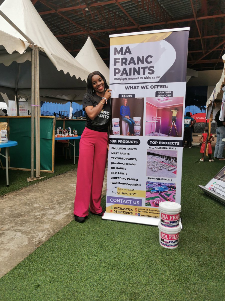 ChineekolClothn's tweet image. Spotlighting @MaFrancPaints today as the GO-TO Paint Need services.
Ma Franc Paints provides high-quality house paints and also offers painting services.
Check the stand 👇 and see their paint services.
Contact @MaFrancPaints today to give your house a befitting look.