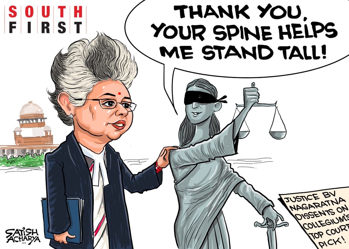 Satish Acharya (@satishacharya) on Twitter photo Justice BV Nagarathna stands tall!
#Collegium #justicebvnagarathna
<a href="/TheSouthfirst/">South First</a> cartoon Justice BV Nagarathna stands tall!
#Collegium #justicebvnagarathna
<a href="/TheSouthfirst/">South First</a> cartoon
