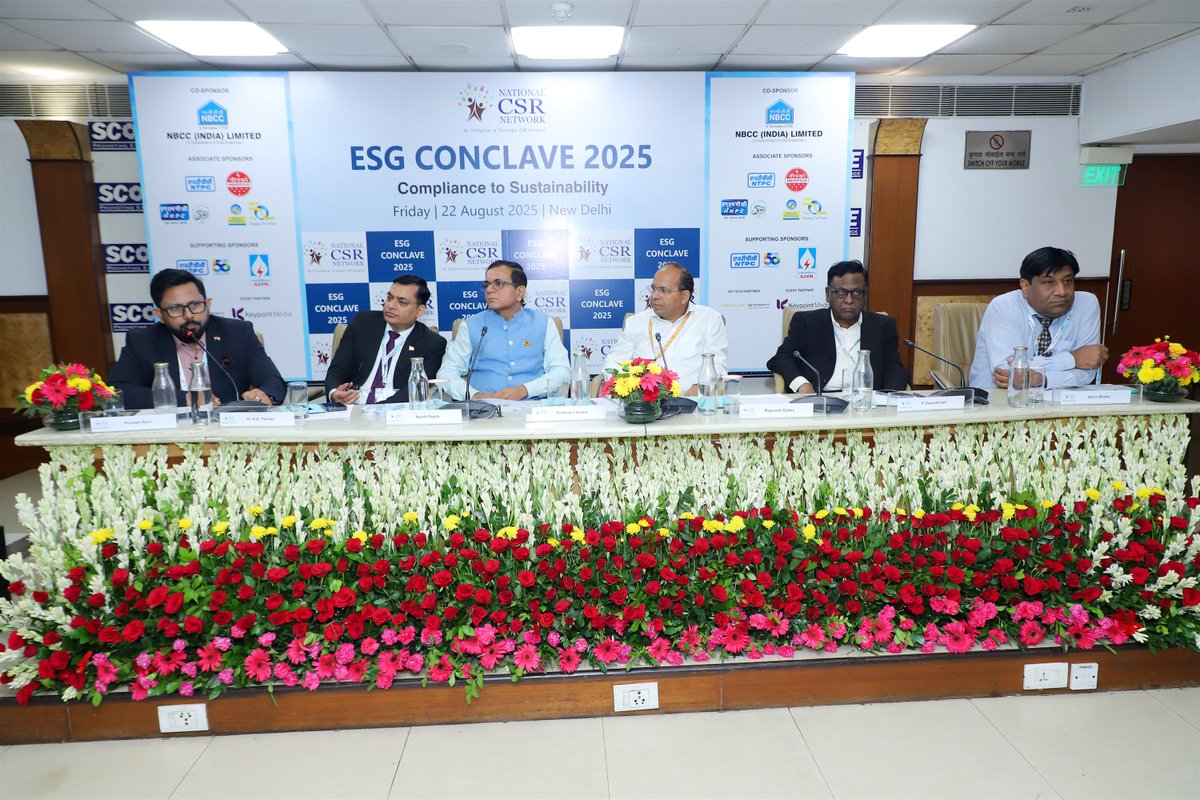 network_csr's tweet photo. ESG Conclave 2025 – A Resounding Success! 

We at National CSR Network are delighted to share the success of the ESG Conclave 2025, held on Friday, 22nd August 2025, at Scope Complex, New Delhi. https://t.co/0WS4hHTspD