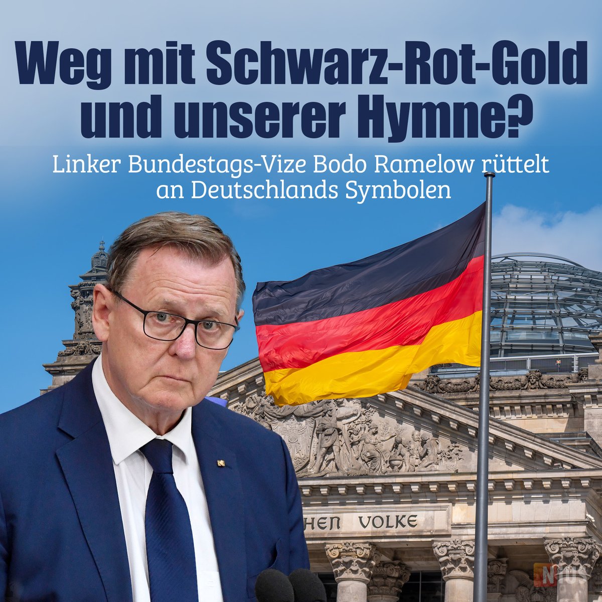 Bundestags-Vize Bodo #Ramelow (Linke) will eine Debatte über die wichtigsten Symbole Deutschlands – die Nationalflagge und die Nationalhymne – anstoßen und stellt beide zur Disposition. #NIUS nius.de/politik/news/w…
