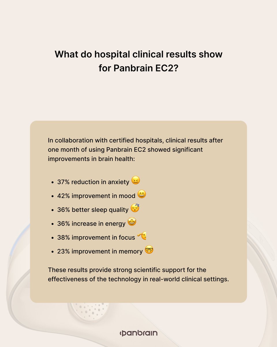 PanBrain_Tech's tweet image. 🧠 Backed by hospital trials.
⚡ Built for daily clarity.
With #PanBrain EC2, users report:
✔ Sharper focus
✔ Steadier energy
✔ A mind that feels more awake

👉 See how clinical results translate into everyday life.