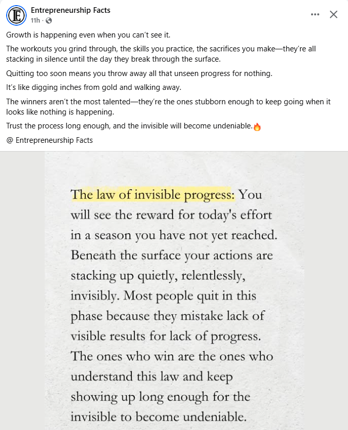 coachdeond's tweet photo. Trust the process. It's hard to do in the season of challenge, but I have evidence throughout my life of where quitting would have been throwing away invisible progress.

#MindsetMatters #Perseverence #Growth https://t.co/NQnM2uBGVw