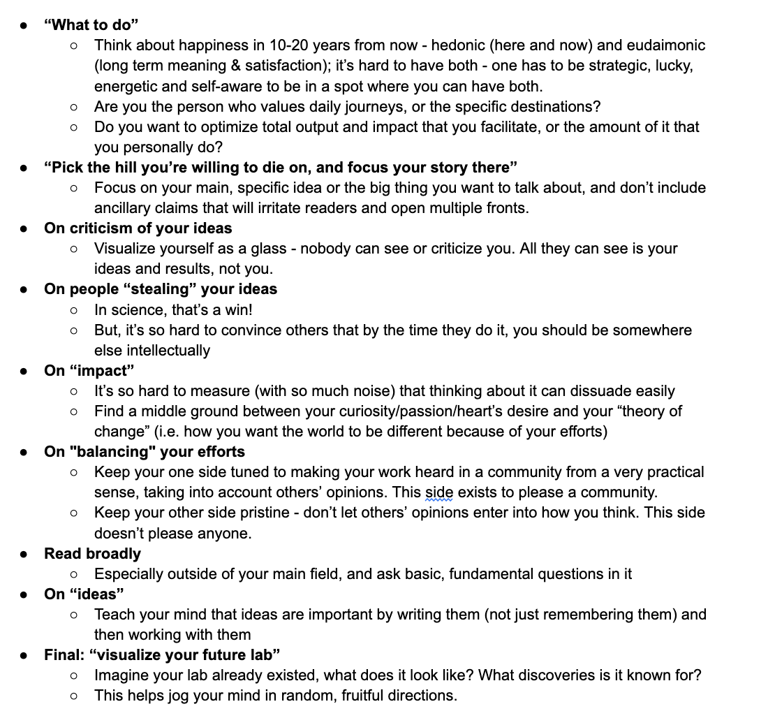 Paras Chopra (@paraschopra) on Twitter photo I emailed the prolific scientist <a href="/drmichaellevin/">Michael Levin</a> for some tips on his scientific productivity, and he sent me his wonderful article (link below ๐)
My notes from it: I emailed the prolific scientist <a href="/drmichaellevin/">Michael Levin</a> for some tips on his scientific productivity, and he sent me his wonderful article (link below ๐)
My notes from it: