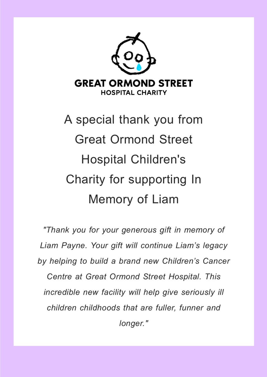 ❤️‍🩹 Jeśli chcecie uhonorować pamięć o Liamie - wciąż prowadzona jest zbiórka na oddział onkologiczny dla dzieci w jego imieniu.
<a href="/GOSHCharity/">Great Ormond Street Hospital Charity</a> 

justgiving.com/campaign/in-me…