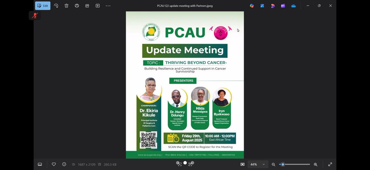 PCAUganda's tweet image. Happening Now! @PCAUganda  Update Meeting for members about “Thriving Beyond Cancer”, a webinar organized in partnership with @UWOCASOfficial 
Join now: us06web.zoom.us/meeting/regist…