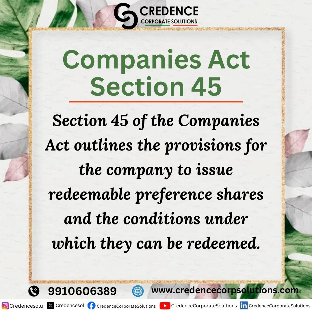CredenceSol's tweet image. Section 45 of the Companies Act: Shedding light on the termination of share warrants. Know the rules! #CompaniesAct #Section45 #ShareWarrants #CorporateLaw #FinancialRegulations