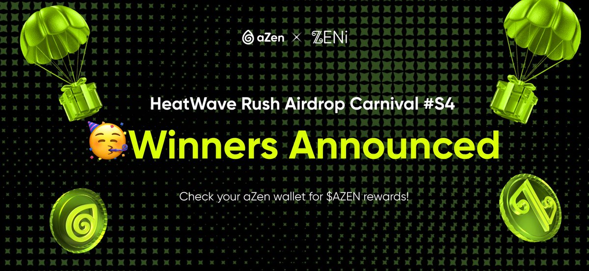 aZen (@azen_protocol) on Twitter photo ๐ aZen ร <a href="/ZENi_io/">ZENi</a> Summer Airdrop Carnival S4 Rewards Are Live!
๐ธ Open your aZen Hub App Wallet โ your 1,000 $AZEN reward has just landed!
๐ Winners, donโt keep the excitement to yourself โ drop a screenshot of your reward in the comments and share it with the community so ๐ aZen ร <a href="/ZENi_io/">ZENi</a> Summer Airdrop Carnival S4 Rewards Are Live!
๐ธ Open your aZen Hub App Wallet โ your 1,000 $AZEN reward has just landed!
๐ Winners, donโt keep the excitement to yourself โ drop a screenshot of your reward in the comments and share it with the community so