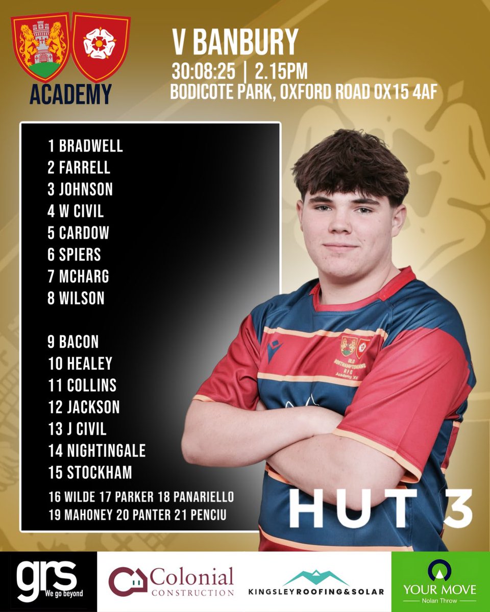 Here they are…. 

Your 1s, 1922’s &amp; Academy squads to head down to <a href="/BanburyRUFC/">Banbury Rugby Club</a> tomorrow for our final warm up games before the season kicks off next Saturday.

It’s always a great day at Banbury so get yourselves down to support the boys 👍

Up the N’s

🔴🟡🔵