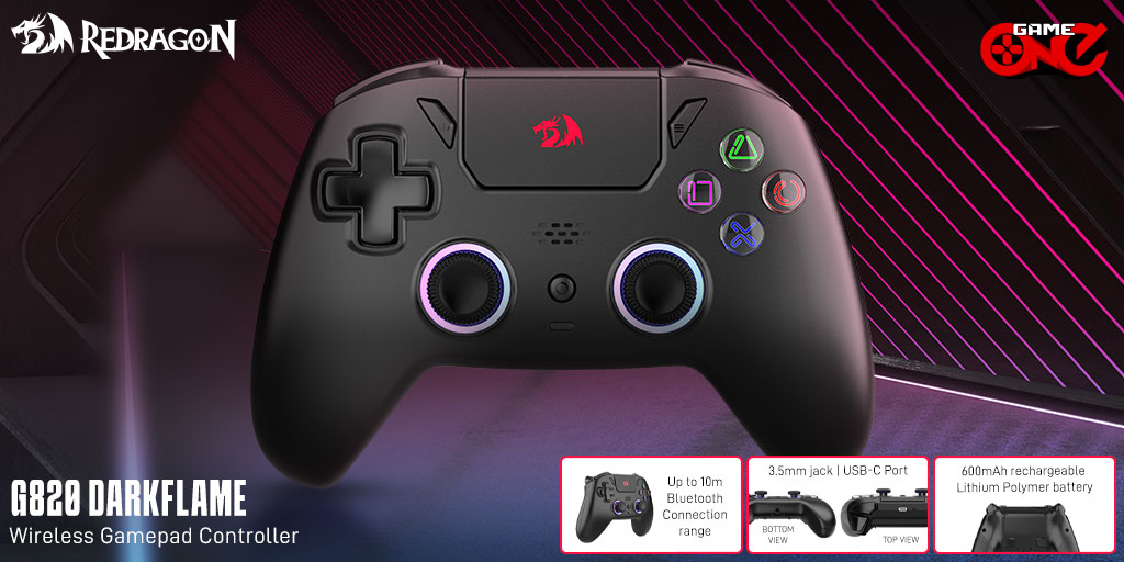 gameoneph's tweet image. Play without limits with the Redragon G820 DarkFlame Wireless Gamepad! Smooth, lag-free control built for Nintendo Switch, Switch Lite, PS4, PC, iOS, and Android.

🛒Shop Now: bit.ly/3IEYizO

#RedragonG820 #WirelessController #gaminggear #gamingaccessories #gameoneph