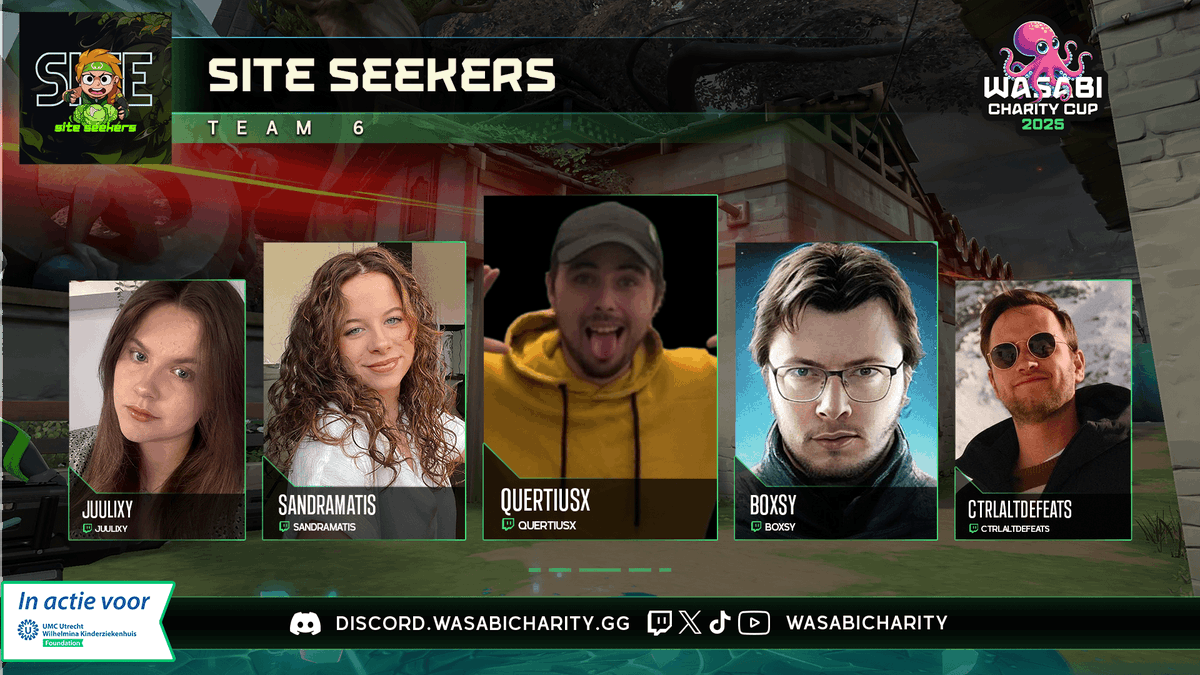 WasabiCharity's tweet photo. From A to B and back again, the SiteSeekers are always on the move. With sharp rotations and relentless curiosity, they’re here to prove that no site is safe in the Wasabi Charity Cup — because if there’s a spike to plant, they’ll be the first to find it! 💚 #VALORANT #charity https://t.co/EZw4klMnlB