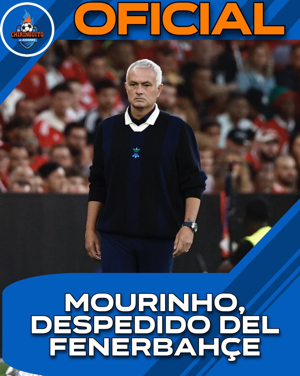 🚨 MOURINHO, DESPEDIDO del FENERBAHÇE.

❌ Su equipo no logró clasificarse a la Champions League.