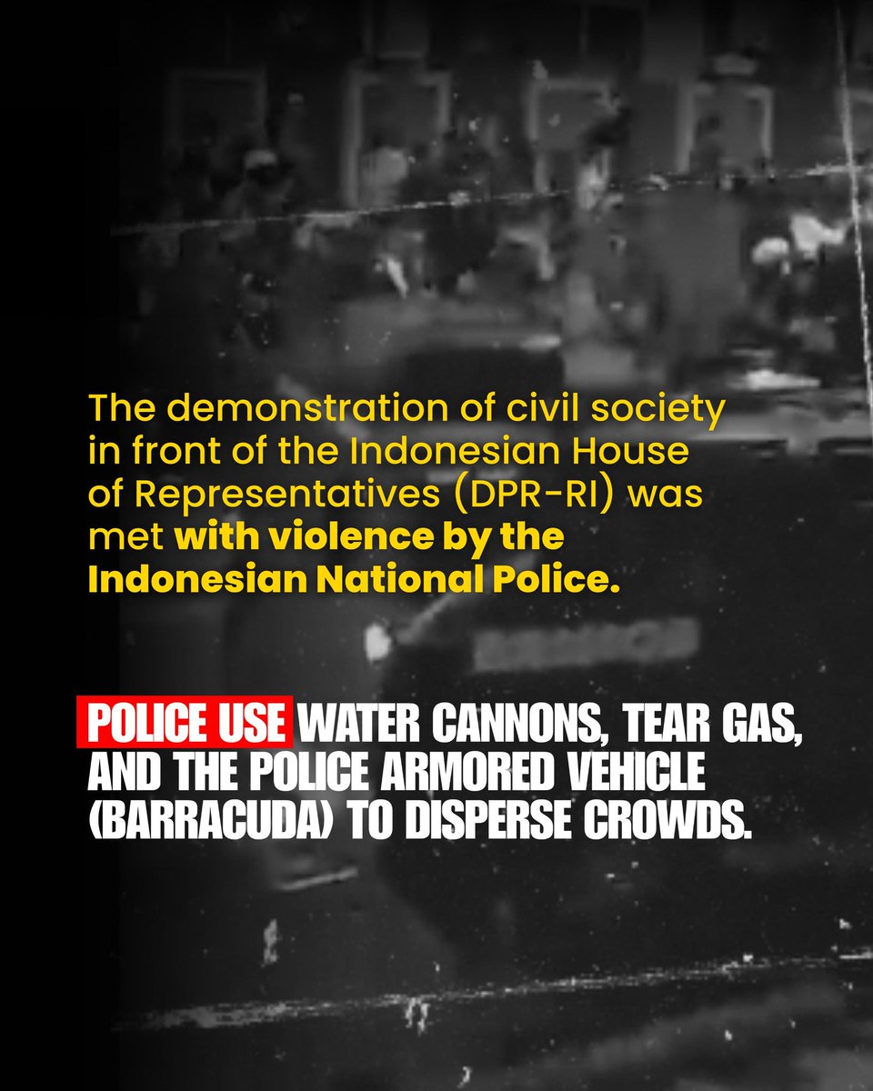 THforPalestine's tweet image. Standing in solidarity against police brutality in Indonesia ✊️#StopPolicyBrutality #Indonesia 

ตำรวจอินโดนีเซียขับรถหุ้มเกราะทับผู้ชุมนุมเสียชีวิต ร่วมยืนข้างพี่น้องอินโดนีเซียต่อต้านการใช้ความรุนแรงของตำรวจ ✊️
#อินโดนีเซีย
