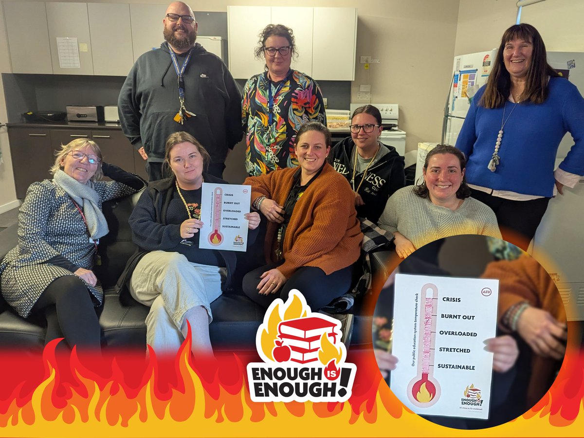How are things going for Tasmania's public education system – really? 🌡️ 

Schools are being crushed by dangerous + unmanageable workloads - more reporting, more admin, more EVERYTHING.

This is a crisis - where's the plan, Minister Palmer? #enoughisenough #politas