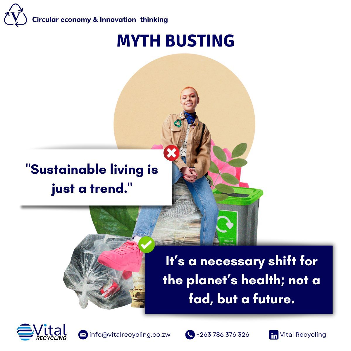 The need for sustainable practices is driven by real challenges that affect economies, health, and future generations. It’s about long-term survival, not short-term popularity. #sustainableliving #circularity #VitalRecycling #recyclingzw #zerowaste
