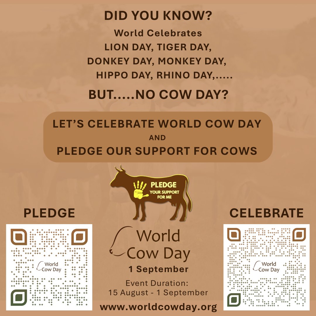 WrldCowDay's tweet photo. Let's Celebrate World Cow Day 
                       and 
Pledge Our Support For Cows!

Join the Revolution!

#WorldCowDay  #WCD2025  #WorldNeedsMe https://t.co/pp72aBE60d