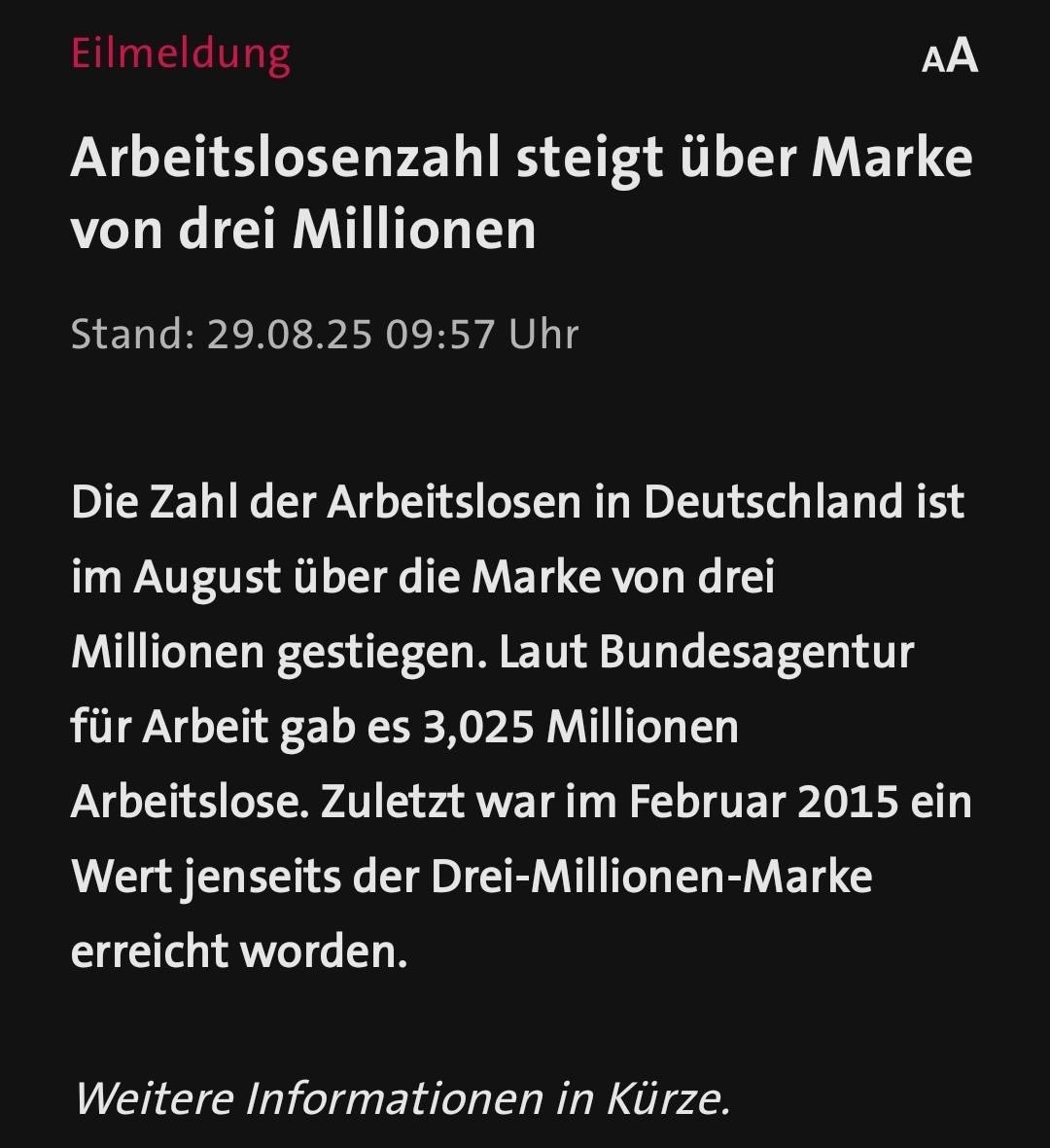 Die #Arbeitslosigkeit steigt rasant. Das ist das Ergebnis der Politik einer ganz großen Koalition aus Union, SPD, FDP und Grünen. Diese Parteien wechslen seit Jahren höchstens Köpfe, aber nie den Kurs. Die irrsinnigen Sanktionen gegen günstige Energie haben uns massiv geschadet!