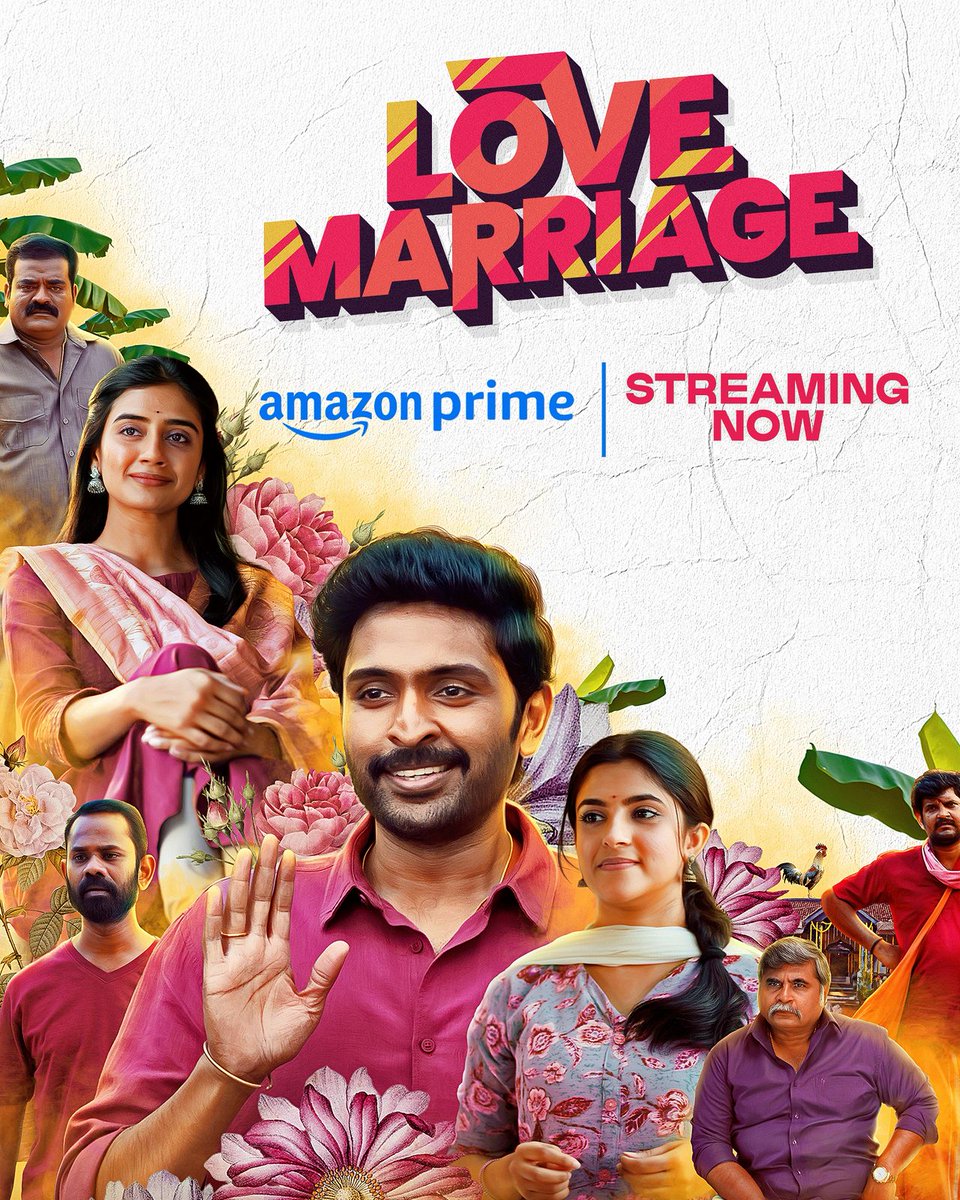 cinemapatti's tweet image. The Feel-Good Family Entertainer #LoveMarriage is Now Streaming on @PrimeVideoIN 

Directed by @Director_Priyan 
A @RSeanRoldan musical 🎶 

@iamVikramPrabhu @sush_bhat94 @Meenakshidine0