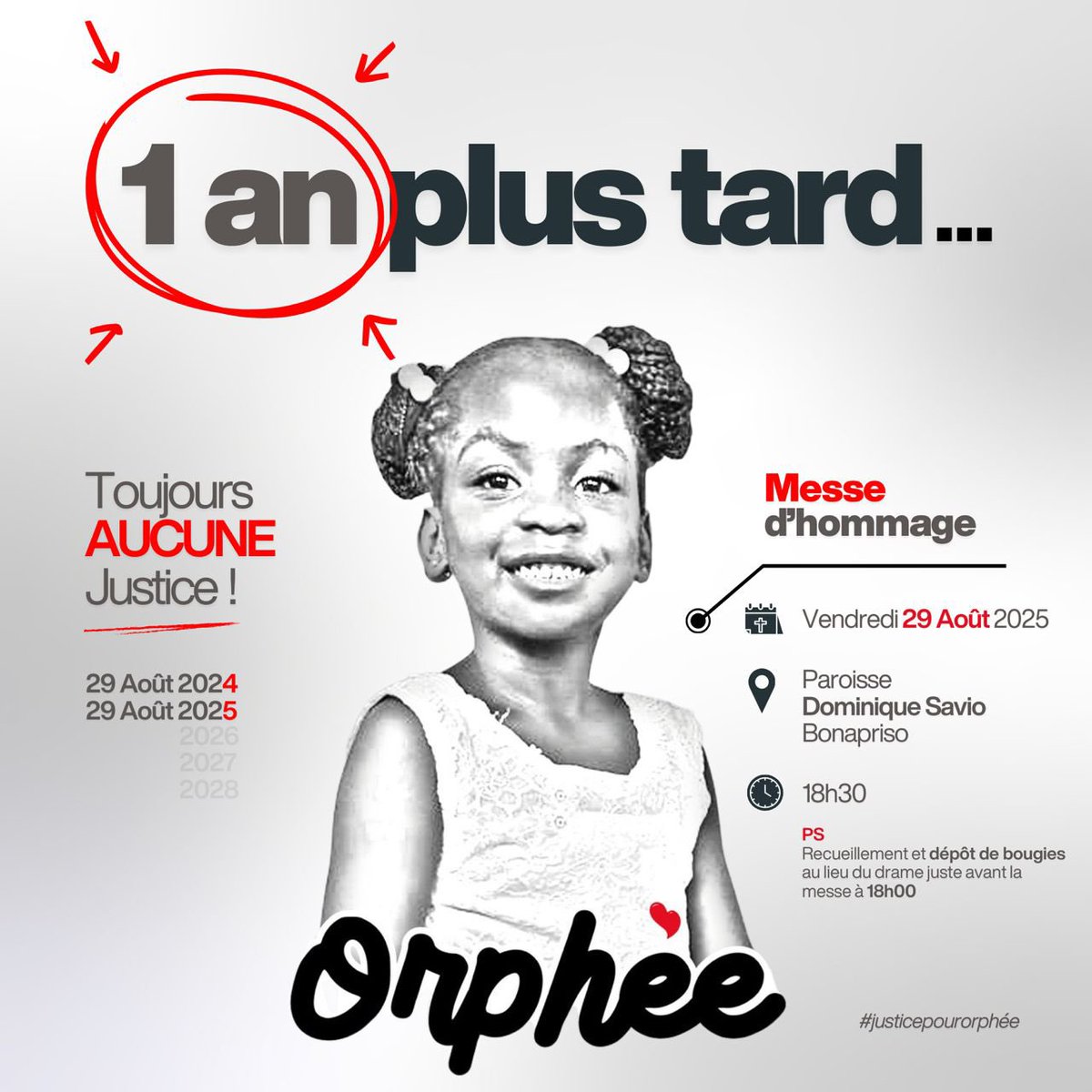 🕊️Notre ami cher Emile, désormais un ancêtre, était arrivé sur les écrans de la plupart de ceux qui le connaissent, l’an dernier avec un cri pour cette perle : Orphée, 5 ans, enlevée à la vie le 29 août 2024. Pour Orphée, pour Émile, n’arrêtons pas de demander #JusticePourOrphee.