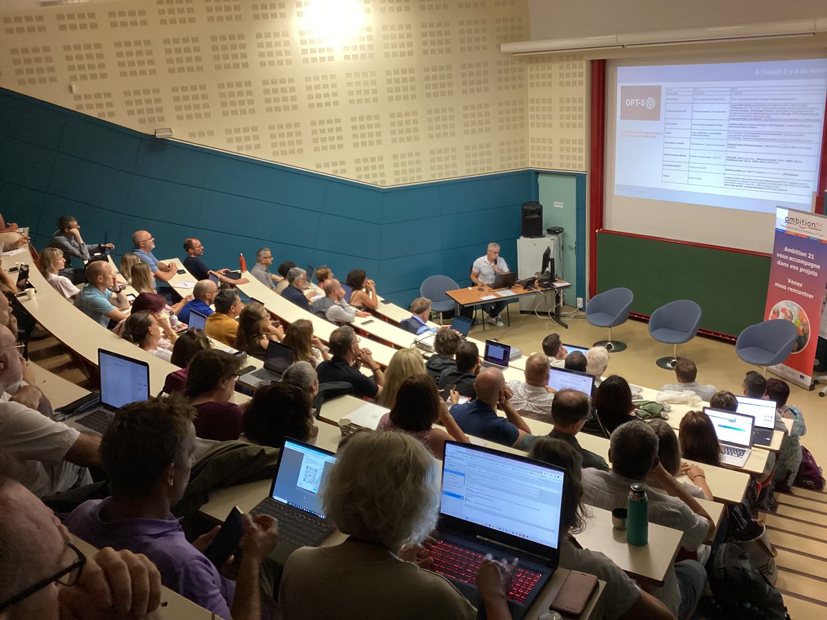 La journée de rentrée de la DRANE s'est terminée par une conférence sur l'#IntelligenceArtificielle en éducation par <a href="/LGimazane/">laurent Gimazane</a>, chef de projet #IA, en lien avec les membres du GTP.
#numérique 
#rentrée2025
#NumériqueÉducatif