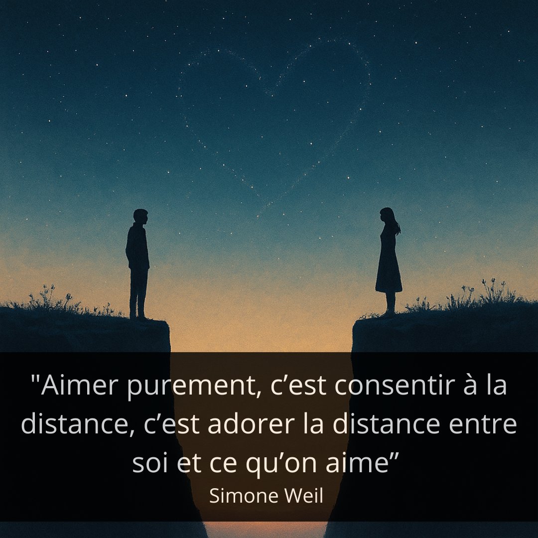 Et pour terminer la semaine, une citation philosophique de Simone Weil à méditer😉
Belle journée à toutes et à tous ! 💖💫
#amour #Philosophie