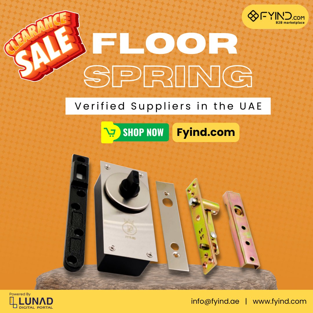 FYIND_COM's tweet photo. Upgrade your building’s reliability and access control with quality floor springs from verified UAE suppliers on FYIND - https://t.co/a7FdJI6xSa

📌WhatsApp +971586331800

.

#floorspring #door #dooraccessories #clearancesale #doorhardware #b2bmarketplace  #onlineshopping  #dubai https://t.co/c8W5aZOGxB