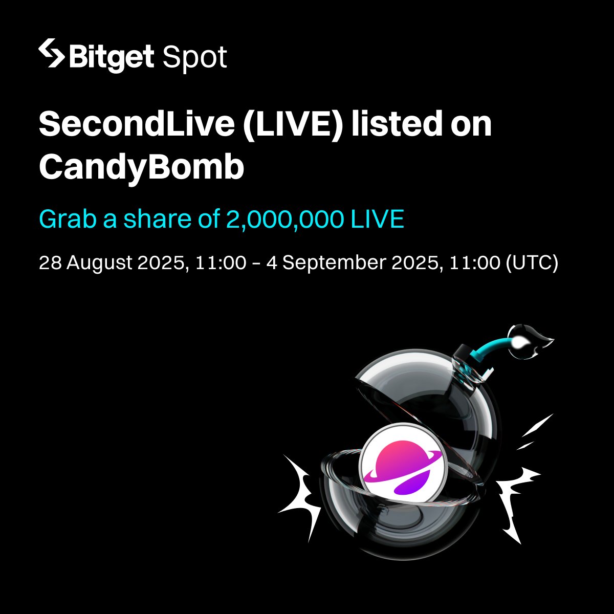 Bitget South Asia (@bitgetindia) on Twitter photo Trade & claim from 2,000,000 $LIVE in CandyBomb!
Join now: bitget.site/events/candy-b…
Follow to share 312,000 LIVE!
🔹Follow <a href="/BitgetIndia/">Bitget South Asia</a> + <a href="/bitgetglobal/">Bitget</a> <a href="/SecondLiveReal/">SecondLive</a>
🔹Quote repost of global tweet with #LIVElistBitget
🔹Enter here: docs.google.com/forms/d/e/1FAI…
🎁 600 winners will Trade & claim from 2,000,000 $LIVE in CandyBomb!
Join now: bitget.site/events/candy-b…
Follow to share 312,000 LIVE!
🔹Follow <a href="/BitgetIndia/">Bitget South Asia</a> + <a href="/bitgetglobal/">Bitget</a> <a href="/SecondLiveReal/">SecondLive</a>
🔹Quote repost of global tweet with #LIVElistBitget
🔹Enter here: docs.google.com/forms/d/e/1FAI…
🎁 600 winners will