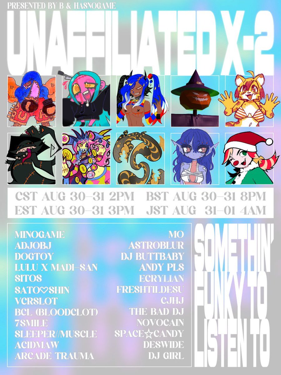 UNAFFILIATEDFUN's tweet image. UNAFFILIATED-X2 LINEUP
SET TIMES FORTHCOMING