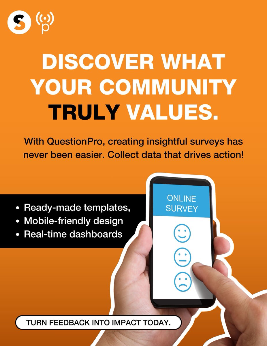 Discover your community's core values with QuestionPro's platform. Create surveys effortlessly using intuitive tools, benefiting from quick dashboards, mobile-friendly layouts, and professional templates. Explore real-time data for insights.

 Learn more: buff.ly/wi68kxF