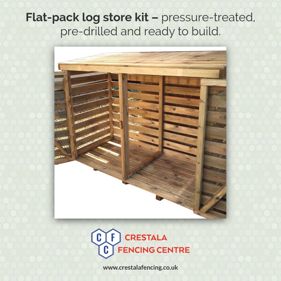 CrestalaFencing's tweet image. Flat-packed log store kit with pressure-treated timber and fixings. Pre-drilled for easy assembly. Great for firewood. Call 01892 864646. #logstore #gardenshed #crestalafencing
