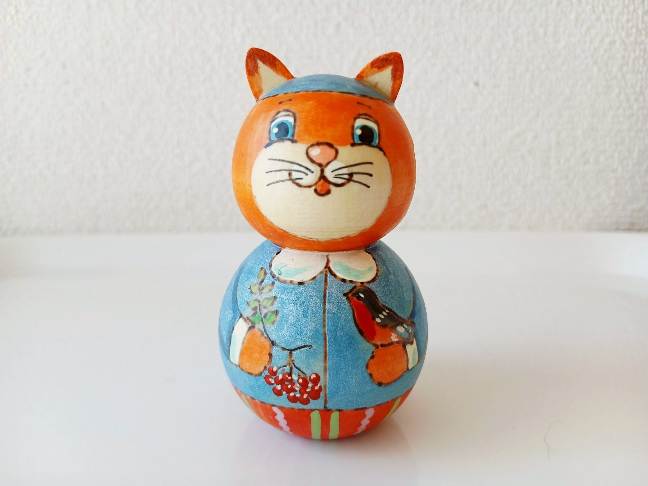 【CBT104】9cm級 北欧雑貨　ネコのおきあがりこぼし(大) スベトラーナ 美品】RASIK 『TUULIE トゥーリエ』 セミダブル ナチュラル 【CBT104