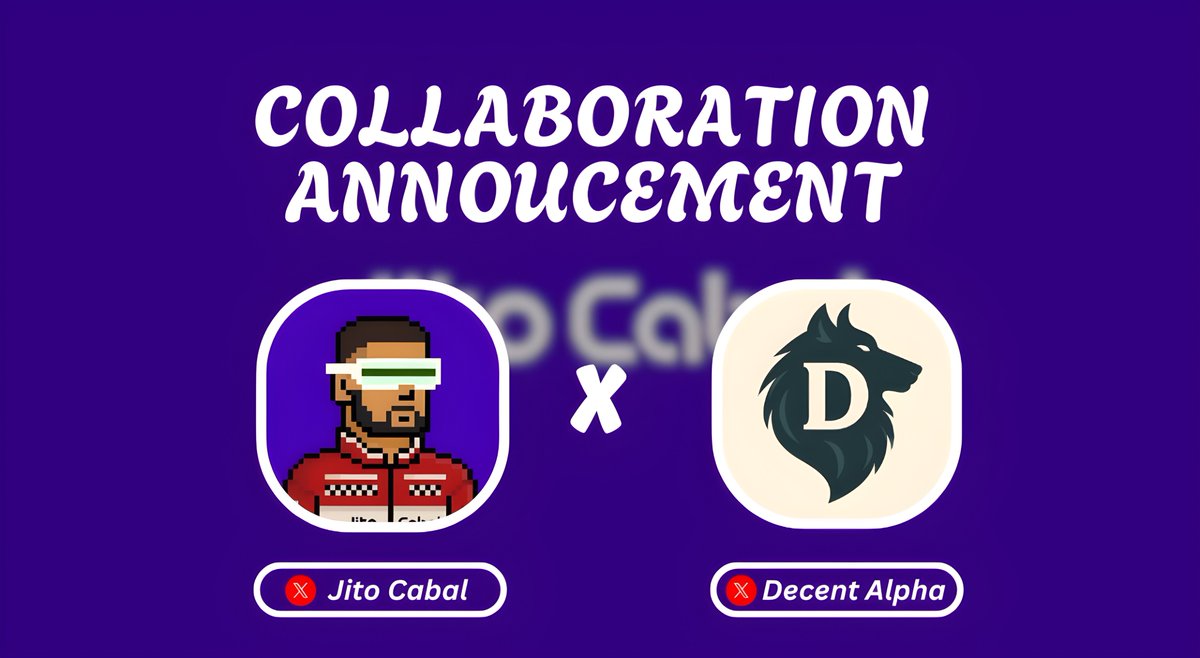 Decentalpha_'s tweet image. 𝐆𝐌 𝐃𝐞𝐜𝐞𝐧𝐭𝐬 ☕️🖤

We are thrilled to announce our collaboration with @JitocabalNFT 
The official cabal NFT built by the Jito community for the Jito community.

Raffle going live in our discord soon
🔗 Join now: discord.gg/decentalpha