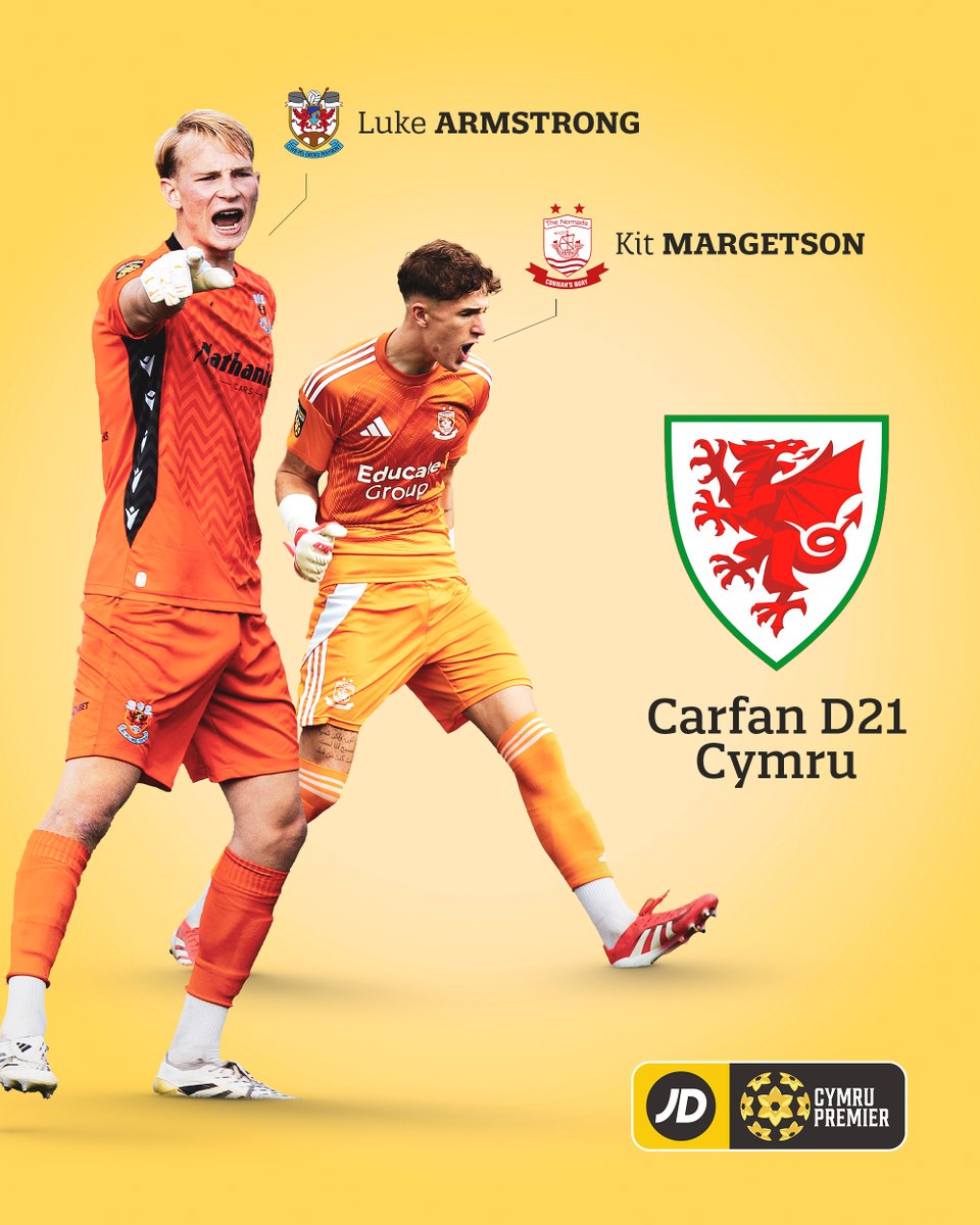 JD Cymru Leagues π΄σ §σ ’σ ·σ ¬σ ³σ Ώ (@cymruleagues) on Twitter photo Two JD Cymru Premier players have been called up to the <a href="/Cymru/">Wales π΄σ §σ ’σ ·σ ¬σ ³σ Ώ</a> U21 squad for their opening EURO qualifier against Denmark. π΄σ §σ ’σ ·σ ¬σ ³σ Ώ
Llongyfarchiadau, Luke & Kit! π Two JD Cymru Premier players have been called up to the <a href="/Cymru/">Wales π΄σ §σ ’σ ·σ ¬σ ³σ Ώ</a> U21 squad for their opening EURO qualifier against Denmark. π΄σ §σ ’σ ·σ ¬σ ³σ Ώ
Llongyfarchiadau, Luke & Kit! π