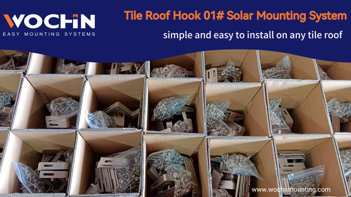 WochnSolarMount's tweet image. 🔥 This week, #WOCHN tile roof hashtag#hook # 1 was officially packed and shipped to Europe! We always prioritize quality. It is made of high-strength materials-stainless steel SUS304/430 undergoes precision manufacturing, and undergoes multiple quality inspections. 

#tilehook