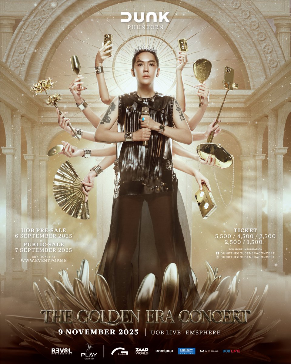 🔴 “แม่นาย” เรียกรวมพล ประกาศยุคทอง!! ✨️ จัดคอนเสิร์ตครั้งประวัติศาสตร์ “DUNK PHUNKORN – THE GOLDEN ERA CONCERT” ❤️‍🔥

🎫 ชวนลูกๆ กดบัตร 7 กันยายนนี้

#DunkTheGoldenEra #ยุคทองของแม่นาย #ทีมแม่นาย #แม่นายพันกร #ดังพันกร #revolmusiccreation #playunited #thegoldeneraconcert