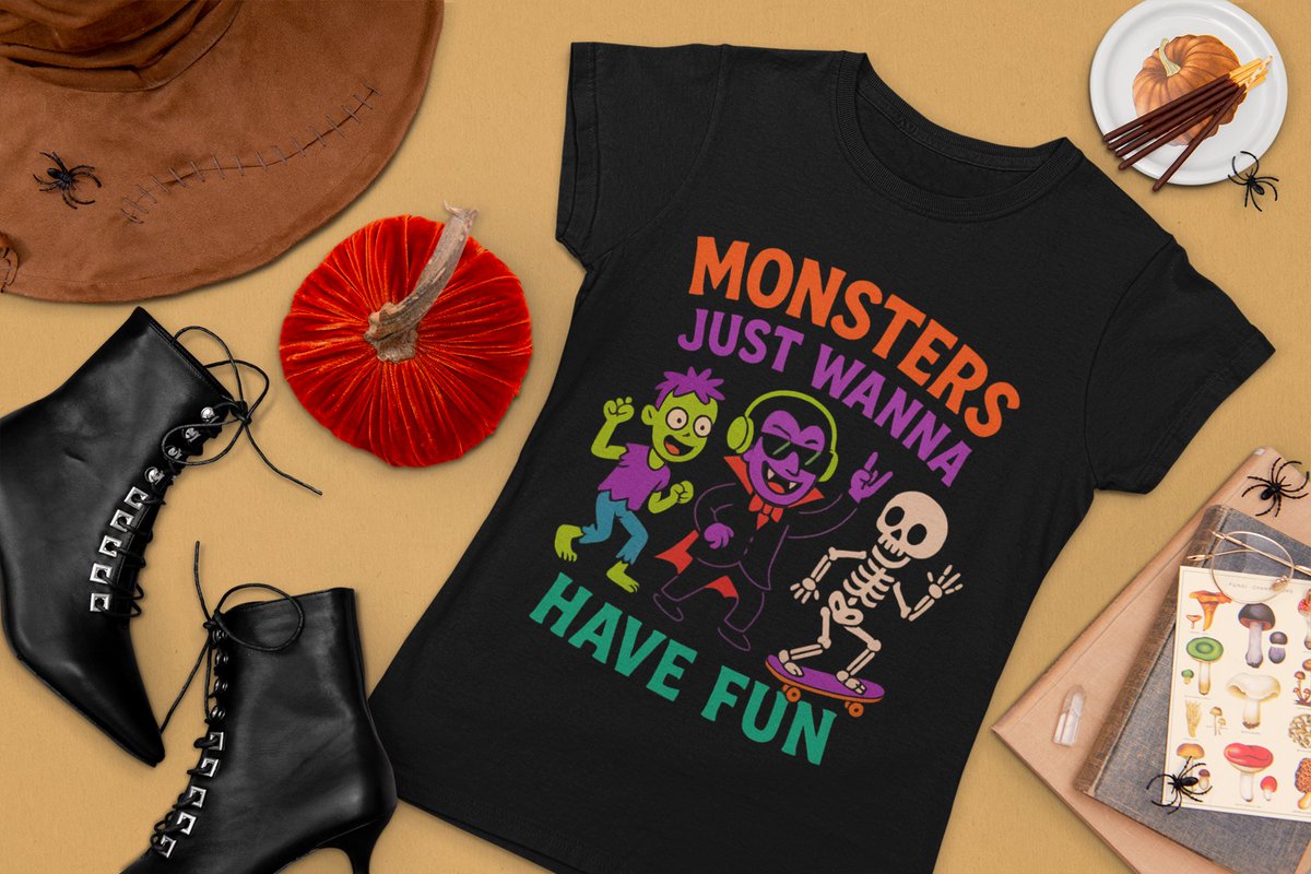 Maximilian2878's tweet image. 👻🎶 “Monsters Just Wanna Have Fun” 🎃🕺
Zombie dancing, vampire vibing, skeleton skating – the Halloween squad you need!
👉 Shop teepublic.com/t-shirt/795087…
#Halloween2025 #VampireVibes #SpookyCute #TeeDesign #Streetwear