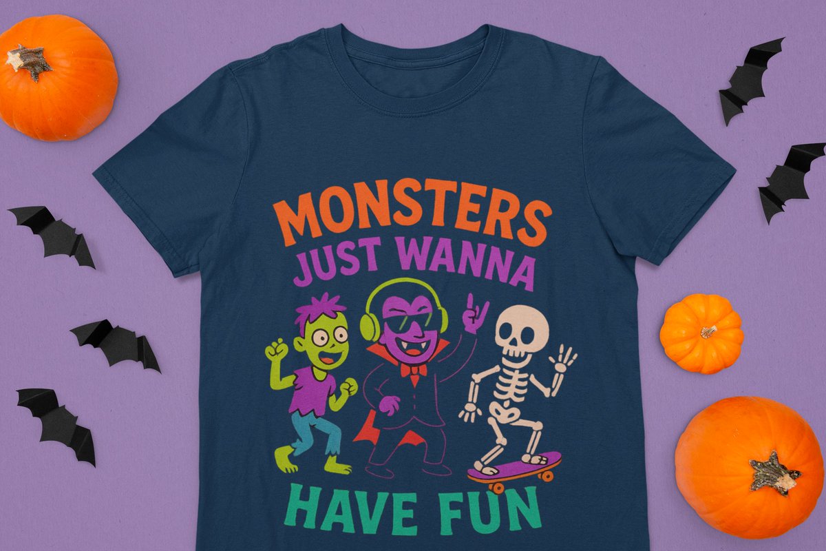 Maximilian2878's tweet image. 👻🎶 “Monsters Just Wanna Have Fun” 🎃🕺
Zombie dancing, vampire vibing, skeleton skating – the Halloween squad you need!
👉 Shop teepublic.com/t-shirt/795087…
#Halloween2025 #VampireVibes #SpookyCute #TeeDesign #Streetwear