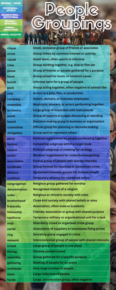 Common groupings of people in English 👇