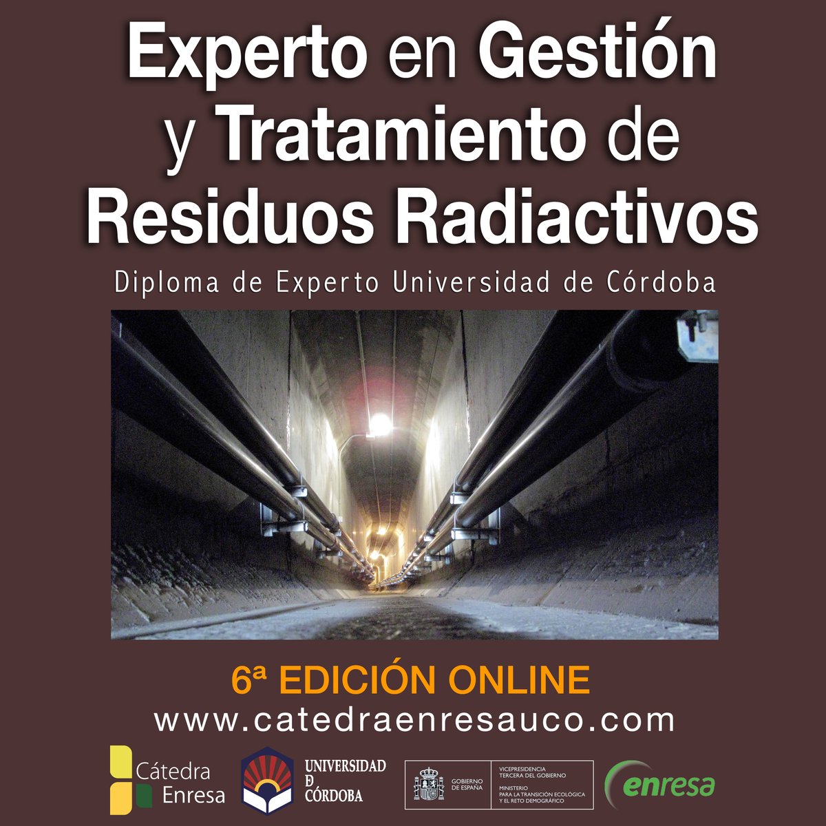 La <a href="/CatedrEnresaUCO/">Cátedra Enresa</a>  (<a href="/Enresa/">enresa</a>  + <a href="/Univcordoba/">Universidad Córdoba</a> ) abrirá del 2 al 28 de octubre la preinscripción online para la 6ª edición del Diploma de Experto en Gestión y Tratamiento de Residuos Radiactivos.

ℹ️ Más información 👉lnkd.in/dfcB2CGphttps:…

#Formación #GestiónDeResiduos