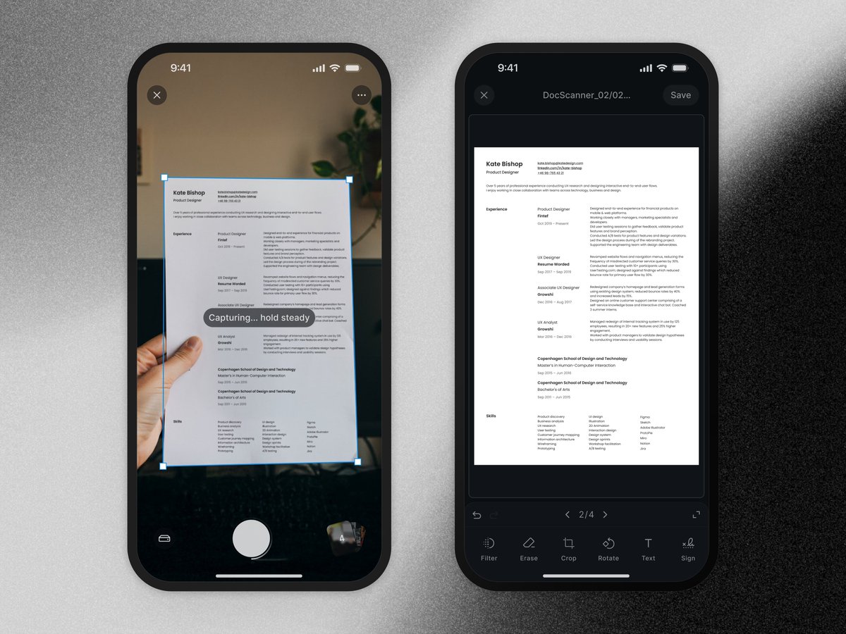 Scan &amp; edit flow — Docscan