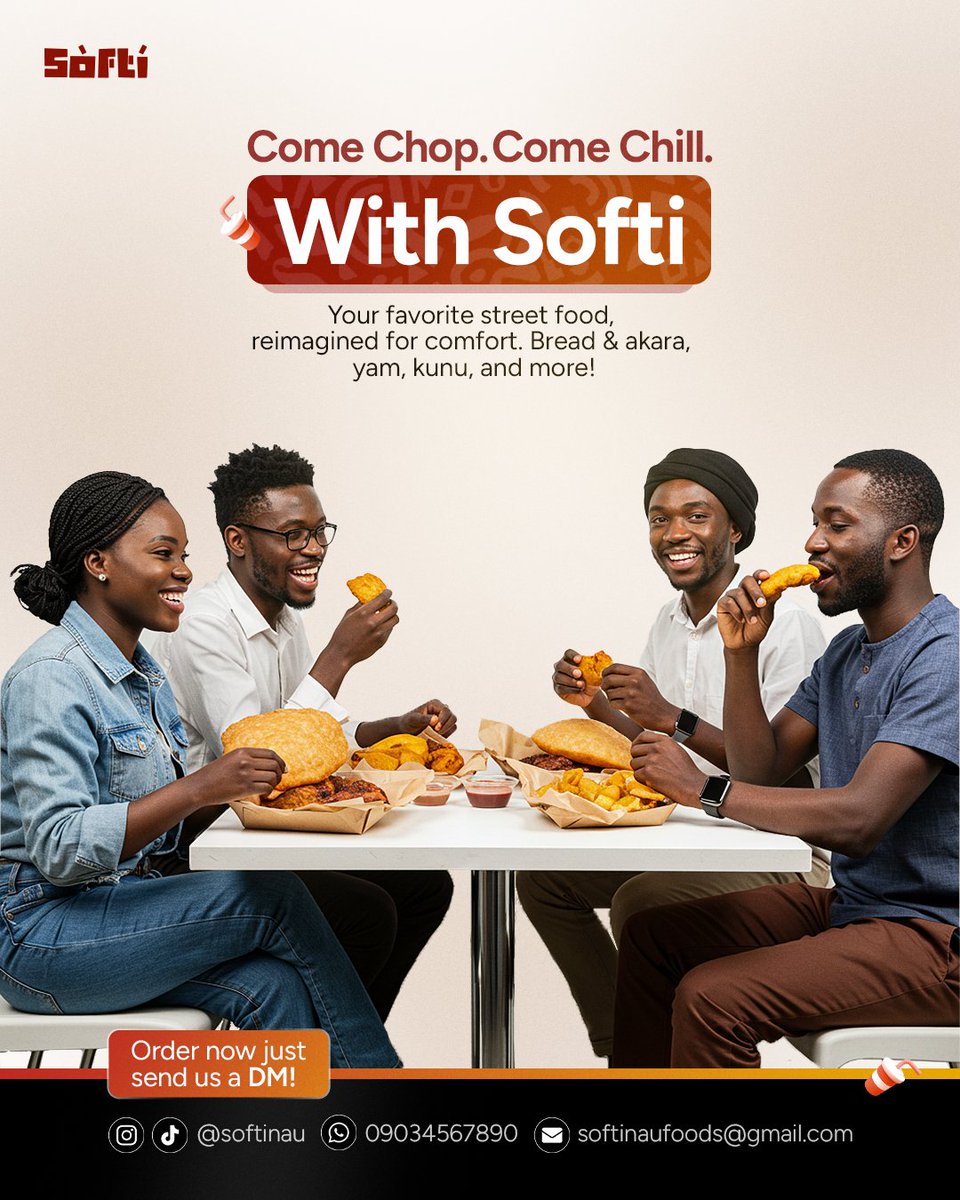 TBD_Designs's tweet image. Creativity in motion 👨🏿‍🍳✨
I’ve been playing around with how easy food ordering could look if visuals did the talking 🍴📲
Here are 7 designs for a fictional brand I built, Softi, my little experiment in design &amp;amp; storytelling.
#FoodDesign #CreativeDesign #GraphicDesignersOfInstag