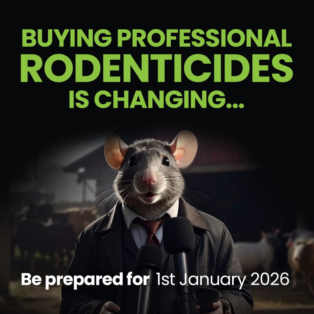 Don’t forget, pesties! Rodenticide regulation is changing 🐭

From 1 January 2026, farm assurance will no longer be accepted as proof   of competence for purchasing or using professional rodenticides.

✅ To continue access beyond this date, you must meet new certification