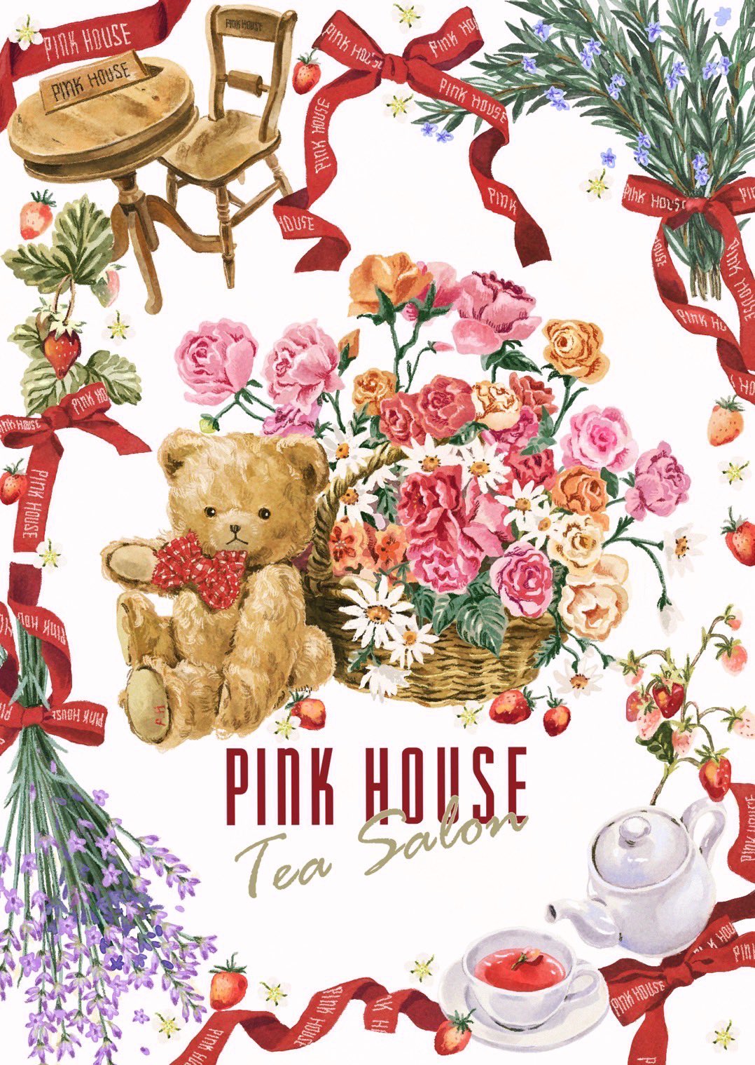 頭でも腰でも首でもに巻いてPINK HOUSE コットンレース使い透かしニットカーディガン｜ピンクハウス