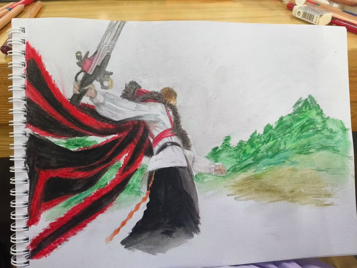GrayscaleTriggr's tweet photo. 水彩絵の具の授業で描く練習
ギラがマントを振るシーンはかっこいい❤️
#キングオージャー #王様戦隊キングオージャー https://t.co/OIRzaE6n5X